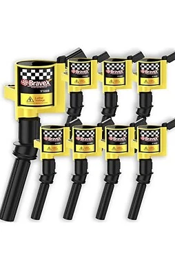 Bobinas de ignição BraveX de alto desempenho TY-Y1008-8H-BX Ford 4.6L 5.4L conjunto de 8. - Imagem 1 de 4