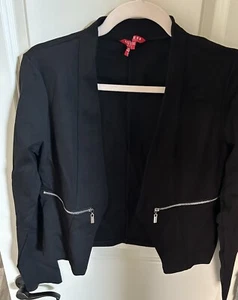 GUESS Womens Blazer Jacket UK 6 Small Black Polyester - Picture 1 of 3