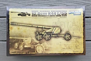 GREATWALL HOBBY 1/35 WW II GERMAN 12.8 CM K44 L/55 A/T GUN MODEL KIT # L3523 F/S - Picture 1 of 12