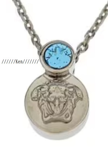 Ciondolo Collana VERSACE GIANNI VERSACE AUTENTICO MEDUSA Vintage 50cm Pietra Argento FS