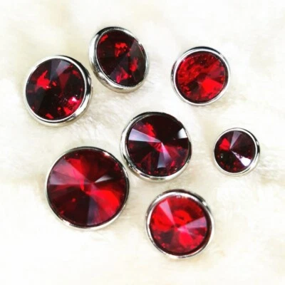 10Pcs Shiny Glass Crystal Rhinestone Buttons DIY Shirt Clothing Sewing Decor - Image 1 of 4