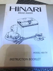 Hinari Breadmaker Model HB174 Instruction Booklet - Picture 1 of 1