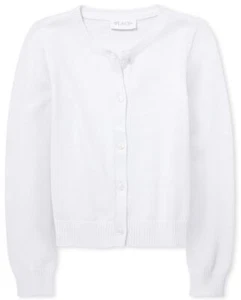 The Children's Place girls School Uniform Cardigan Sweater White Medium US - Picture 1 of 5