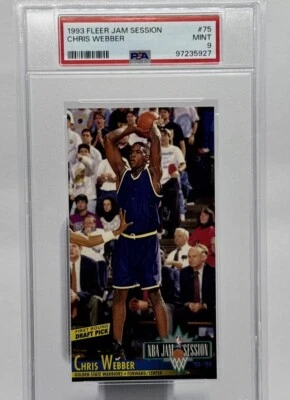 Chris Webber Rookie PSA 9 -1993 Fleer NBA Jam Session Jumbo-Michigan, Kings, HOF - Image 1 of 4