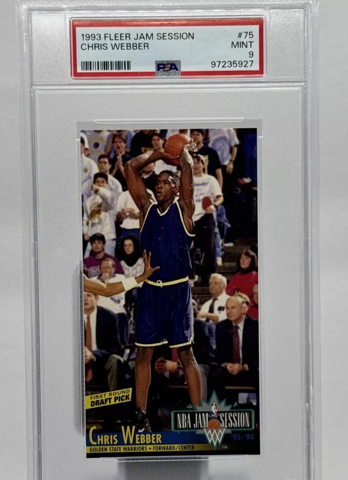 Chris Webber Rookie PSA 9 -1993 Fleer NBA Jam Session Jumbo-Michigan, Kings, HOF - Image 1 of 4