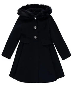 S. Rothschild & Co. DARK NAVY Toddler & Little Girls Hooded Trim Coat, US 6X - Picture 1 of 2