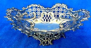 Cesta de cuenco con patas reticuladas de plata esterlina de Londres de 1890 William Comyns - Imagen 1 de 8