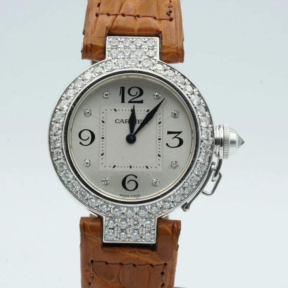 Cartier Pasha Quartz Ladies Watch 32MM 18K 750 Gold 2813 White Gold Diamonds - Image 1 of 4