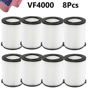 8X VF4000 Ersatz RIDGID Nass/Trocken Waschbar Staubsauger Garage Geschäft Faltenfilter - Bild 1 von 10