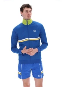Sergio Tacchini New Dallas Zip Up Track Top Vintage Stripe Tracksuit Jacket Blue - Picture 1 of 4