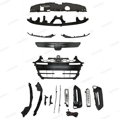 For Accord Sport 2018-2020 Front Gloss Black Grille /LED Fog lights Kit/Brackets Foto 1 de 4