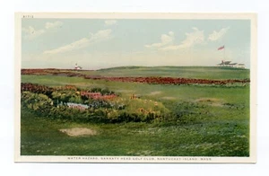 Nantucket MA, club de golf Sankaty Head, peligro de agua, postal, cortina - Imagen 1 de 2