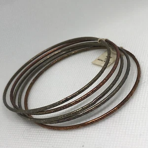 Lotto 5 braccialetti vintage tono argento/oro/rame 7" fatti a mano - Foto 1 di 7