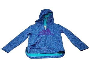 Girls ADIDAS zip up jacket with hood Size 4T 100% polyester - Picture 1 of 12