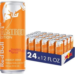 Red Bull Amber Edition Strawberry Apricot Energy Drink, 12 Fl Oz, 24 Cans - Picture 1 of 1