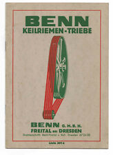 Katalog Benn Keilriemen - Triebe Freital Dresden um 1935 (D7
