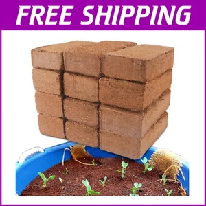 Renewable Coco Coir Fiber - 12 Bricks for Organic Planting and Soil Enrichment - Picture 1 of 8