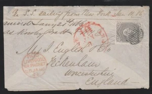 Scott 78 on Jan 1866 tissue paper cover to England carried on the Australasia - Picture 1 of 2