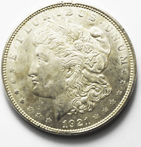 1921 D $ 1 Morgan Silber Ein Dollar Denver AU VAM 3 Punkte In Bearbeitung
