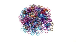 200 Mixed metallic colour aluminium jump rings 6 mm diameter - Picture 1 of 1