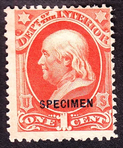 US O15S 1c Interior Department Official Specimen Fine NGAI SCV $60 - Picture 1 of 1