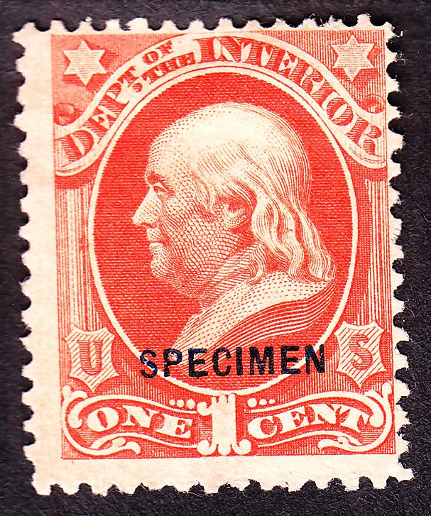 US O15S 1c Interior Department Official Specimen Fine NGAI SCV $60 - Image 1 of 1