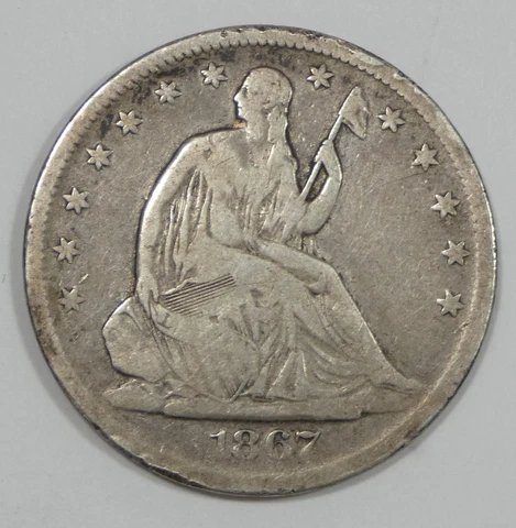 1867-S Liberty Seated Half Dollar GOOD Silver 50c Cover