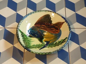 PLAT CREUX assiette PUIGDEMONT POISSON CERAMIQUE-Ø25cm-DESIGN 60-70-ESPAGNE - Picture 1 of 3
