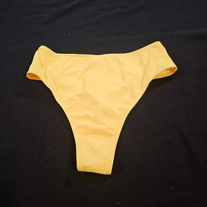 KEPBLOM SWIMSUIT SZ L WOMENS HIGH WAISTED THONG BIKINI BOTTOMS YELLOW - Picture 1 of 7