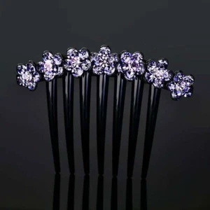 Shiny Rhinestones Hairpins Crystal Flower Hair Comb Clip Women Hair Accessories - Picture 1 of 39