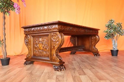 Nr.1984 Wilhelm Albrecht Schreibtisch Nussbaum Massiv - Bild 1 von 4