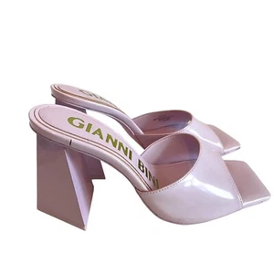 Gianni Bini Caylor Patent Square Toe High Heel Women's Sandals Sz 6.5 LT Pink - Picture 1 of 9