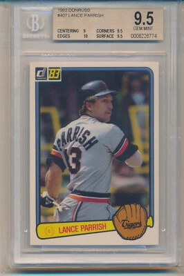 Donruss Lance Parrish 1983 (#407) (población de 1) BGS9,5 BGS Foto 1 de 2