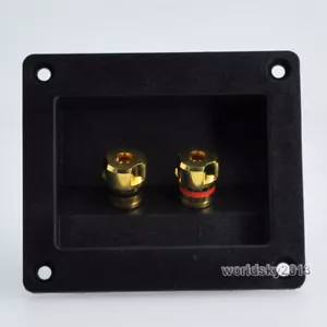 2pcs Square 2-Way Speaker Junction Box Copper Terminal Binding Post 92x80mm #7 - Picture 1 of 6