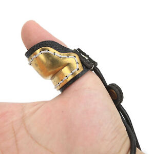 Archery Thumb Ring Brass Soft Leather Thumb Guard Ring Archery Finger Protector