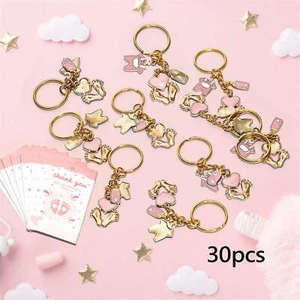 Baby Shower Favor for Guests with Candy Bags & Thank You Tags Metal Key Chain - Picture 1 of 9