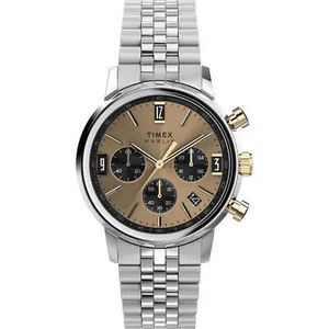 Mens Wristwatch TIMEX MARLIN TW2W60100 Chrono Stainless Steel Champagne - Picture 1 of 5