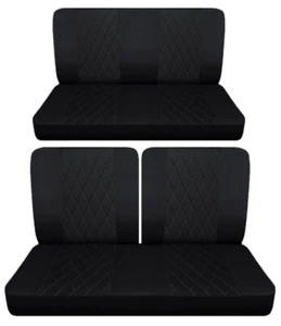 Fits 1951 Pontiac Chieftain 2door hardtop Front and rear bench seat covers black - Picture 1 of 1