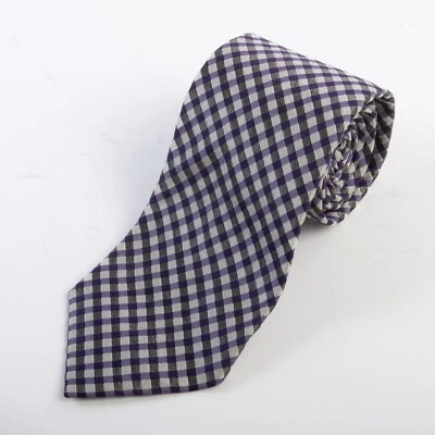 ZZegna Purple Check Seersucker Tie 30323 Foto 1 de 2