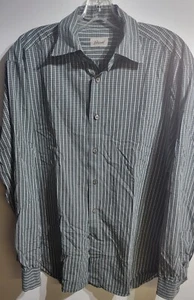 Brioni Long Sleeve White Olive & Gray Dress Shirt Size 17 Large - Picture 1 of 3