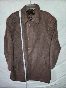 Lauren Ralph Lauren Men's Brown Tweed Wool Cashmere Blend Overcoat Size 46R - Picture 1 of 14