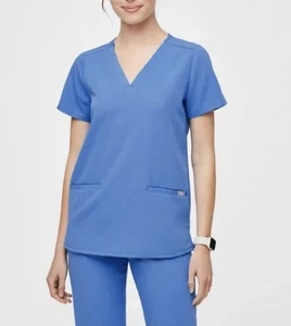 Figs XS neu ohne Etikett Decke blau Scrub Top Damen Casma drei Taschen technische Coll. - Bild 1 von 3