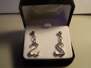 KAY JEWELERS JANE SEYMOUR DOPPELTE OFFENE HERZEN BAUMELNDE OHRSTECKER - Bild 1 von 4