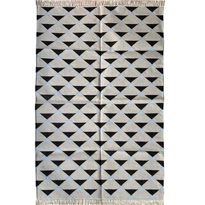 3x5 ft Handmade Cotton Flatweave Rug Woven Carpet Traditional Rugs - Picture 1 of 5