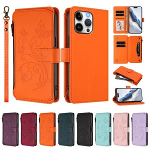 Zip Wallet Case Purse Leather Flip Stand Phone Cover For Moto E14 G14 G24 G15 - Picture 1 of 83