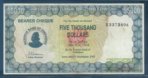 Zimbabwe 5000 Dollars, 2003, P 21b (Prefix B), VF+ - Picture 1 of 2