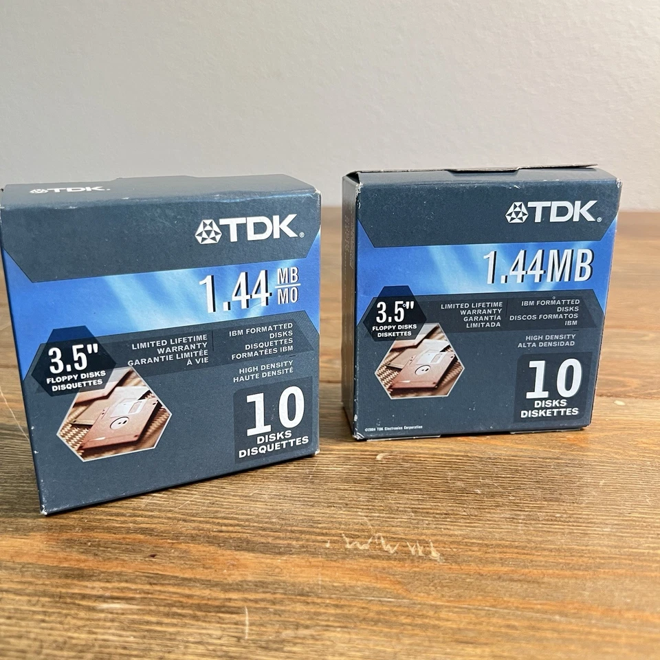 Disquetes TDK 3,5" 1,44 MB, Pack de 10, discos formateados IBM de alta densidad. NUEVO Foto 1 de 4
