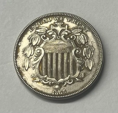 Escudo níquel 1866 5 centavos 5C RAYS 1er Y.O.I *ALTA CALIDAD* Foto 1 de 2