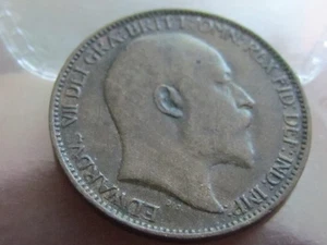 GREAT BRITAIN KING EDWARD VII ( 1909 RARE UNC ) FARTHING HIGH COLLECTABLE COIN - Picture 1 of 2