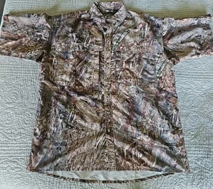 Drake Waterfowl Vented Shirt Mens XL Short Sleeve Mossy Oak Duck Blind Camo - Picture 1 of 7